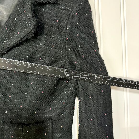 VTG SILKLAND Blazer Women Size XL Knit Lined Speckled 70% Silk Navy Blue Button - Picture 5 of 6